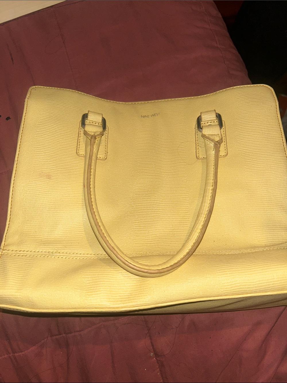 Nine West Lemon Yellow Structured Tote